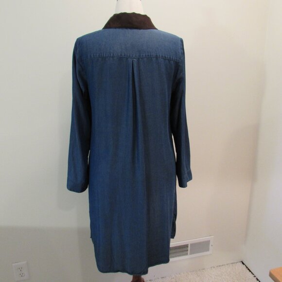 Soft Surroundings Icons Urbina Denim Dress Coat Size Medium - Picture 9 of 16
